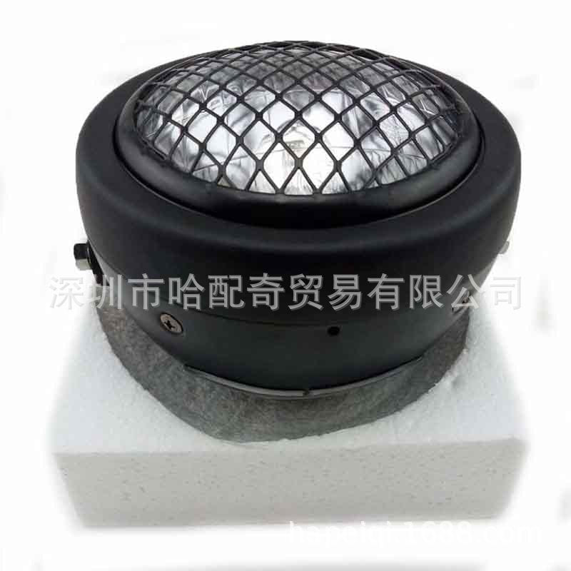 摩托车栏栅前大灯 CG125 GN125改装复古前大灯 头灯 复古网罩大灯