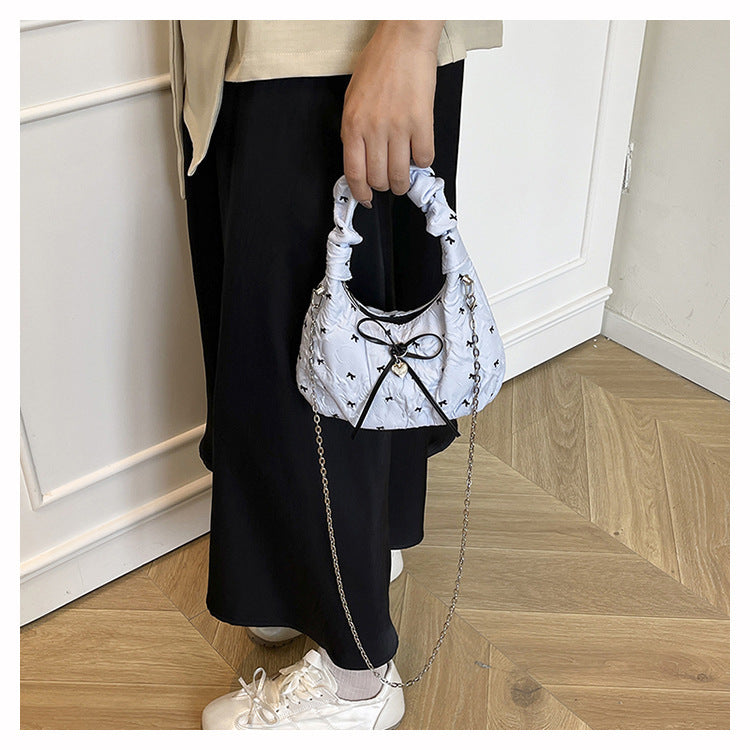 Korean Style Fashion Handbag for Women2025New Bow Crossbody Bag Versatile Parent-Child Cute Children's Bag