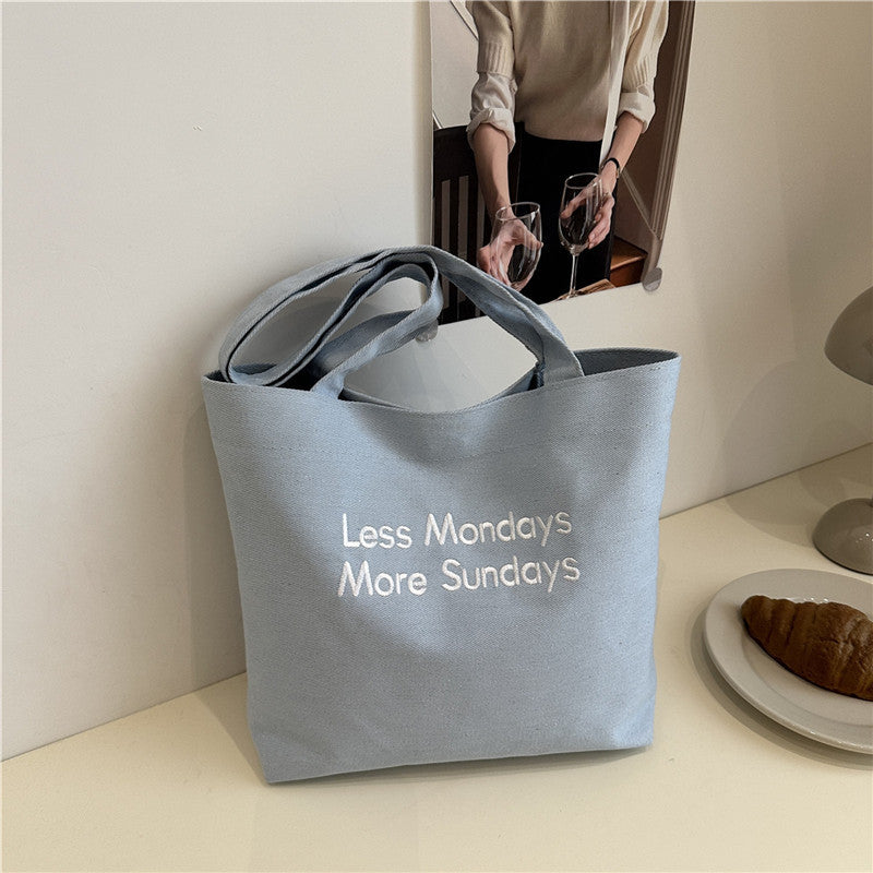 Vintage American Style Canvas Bag ins Large Capacity Student Commuter Artistic Single Shoulder Bag for Class Tote Bag for Women