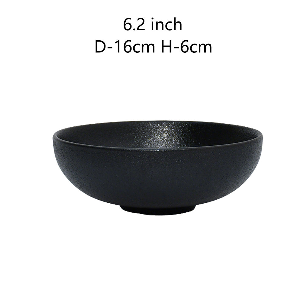 ceramic black plates bowl dinnerware Set of 4 set of 16Set