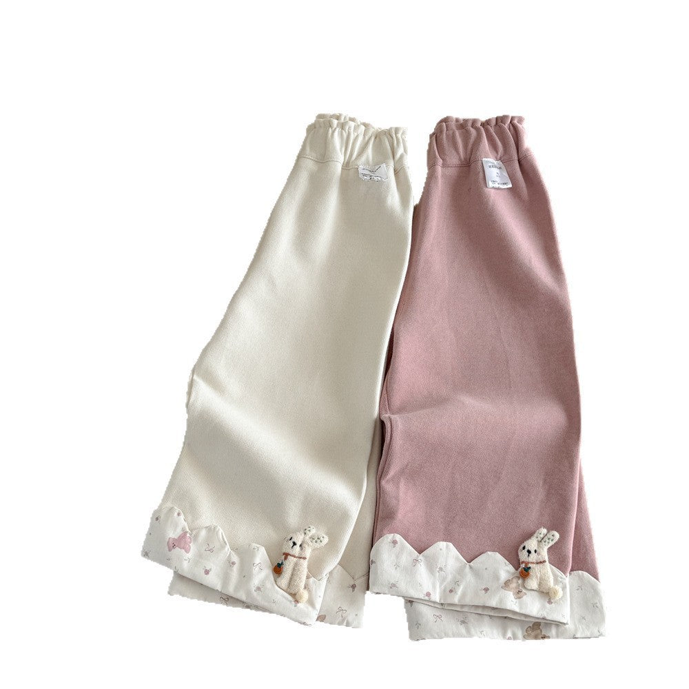 Sweet Little Girl Pants Autumn New Fashionable Baby Casual Long Pants Spring and Autumn Style Children's Straight Pants