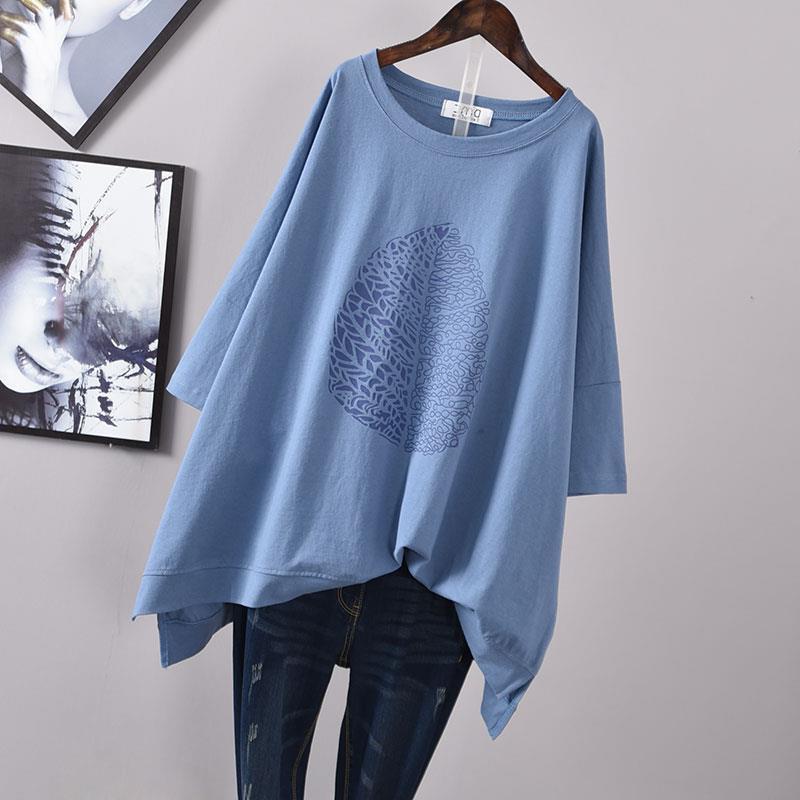 200Plus Size Women's Summer Leaf Print Casual Split Mid-Length Short Sleeve Dress T Women's Loose Fit Plus Size Shirt