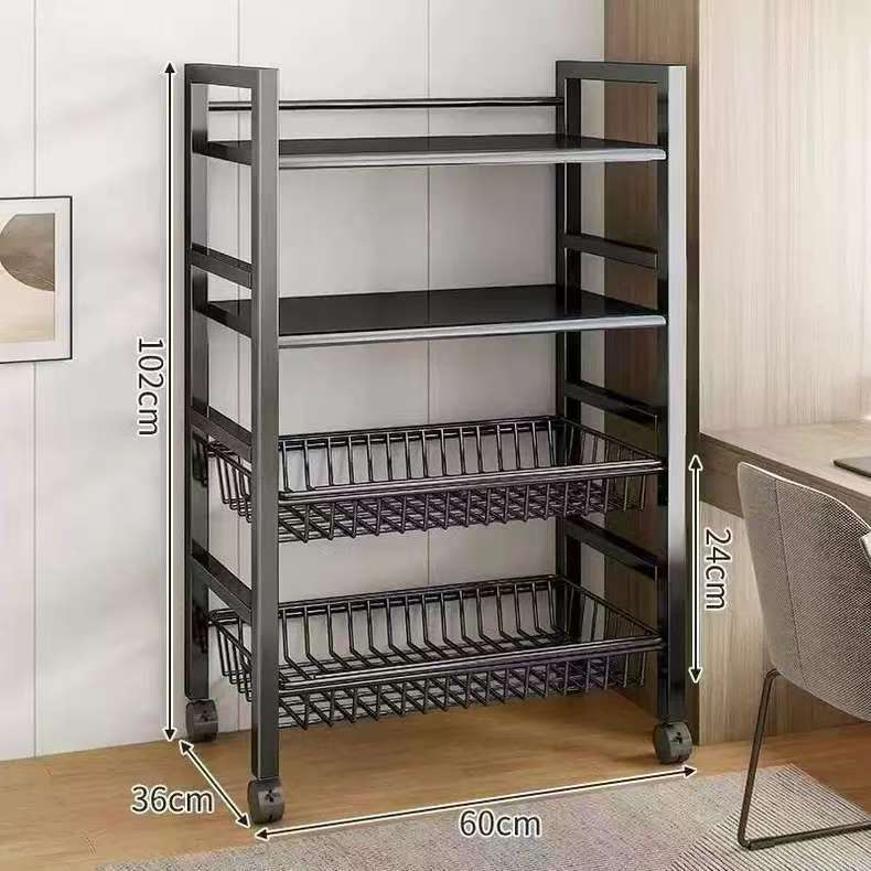 Kitchen Vegetable Basket Floor-standing Storage Rack Multi-layer Storage Vegetable and Fruit Rack Multi-functional Household Storage Basket