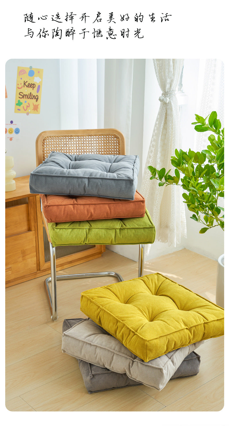 Northern Europe ins Solid Color Cushion Office Chenille Thickened Chair Pad Bedroom Bay Window Cushion Tatami Futon