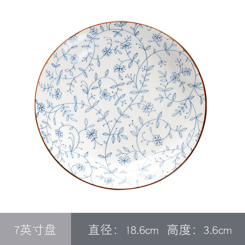 景德镇釉下彩餐具碗碟套装家用饭碗菜盘大碗面碗汤碗陶瓷碗盘子