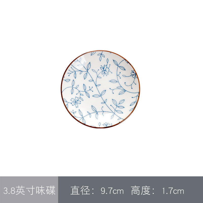 日式釉下彩餐具景德镇陶瓷碗盘子饭碗面碗大汤碗碗碟套装和风陶瓷