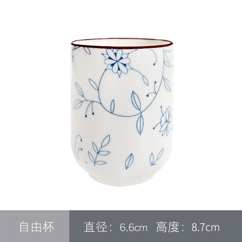 日式釉下彩餐具景德镇陶瓷碗盘子饭碗面碗大汤碗碗碟套装和风陶瓷