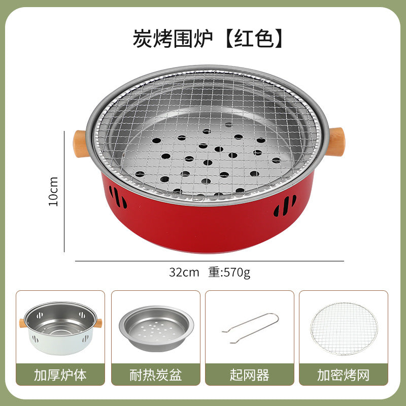 Factory Direct Sale Stainless Steel Charcoal Grill Portable Charcoal Fire BBQ Grill Outdoor Camping Home Indoor BBQ Rack