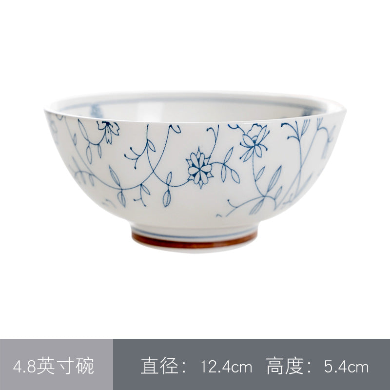 景德镇釉下彩餐具碗碟套装家用饭碗菜盘大碗面碗汤碗陶瓷碗盘子