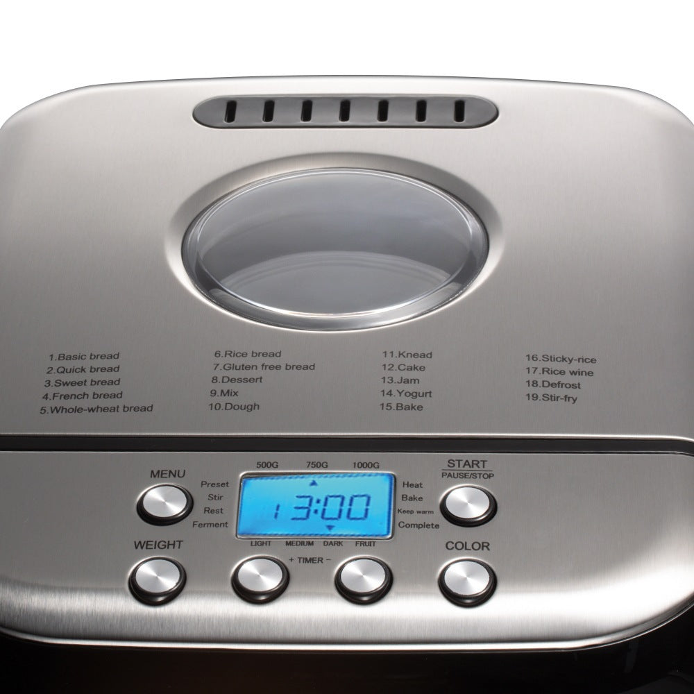 Cross-Border Hot Selling EU UK Household Multifunctional Intelligent Fully Automatic Dough Kneading Fermentation Baking Cake Machine Bread Machine