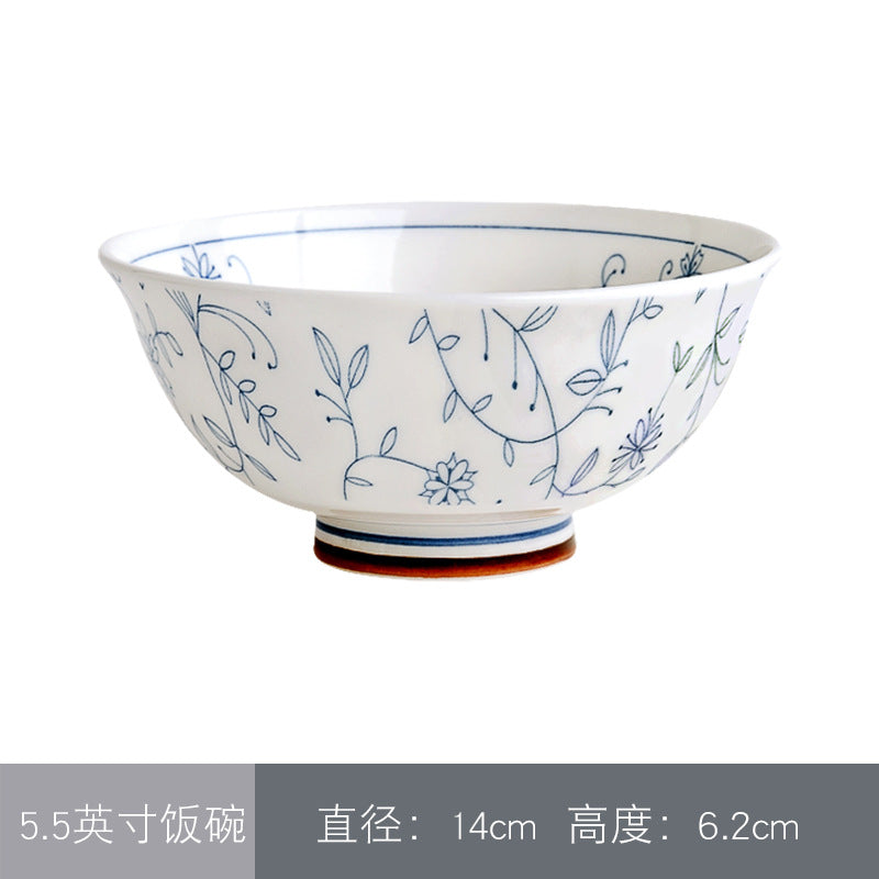 景德镇釉下彩餐具碗碟套装家用饭碗菜盘大碗面碗汤碗陶瓷碗盘子