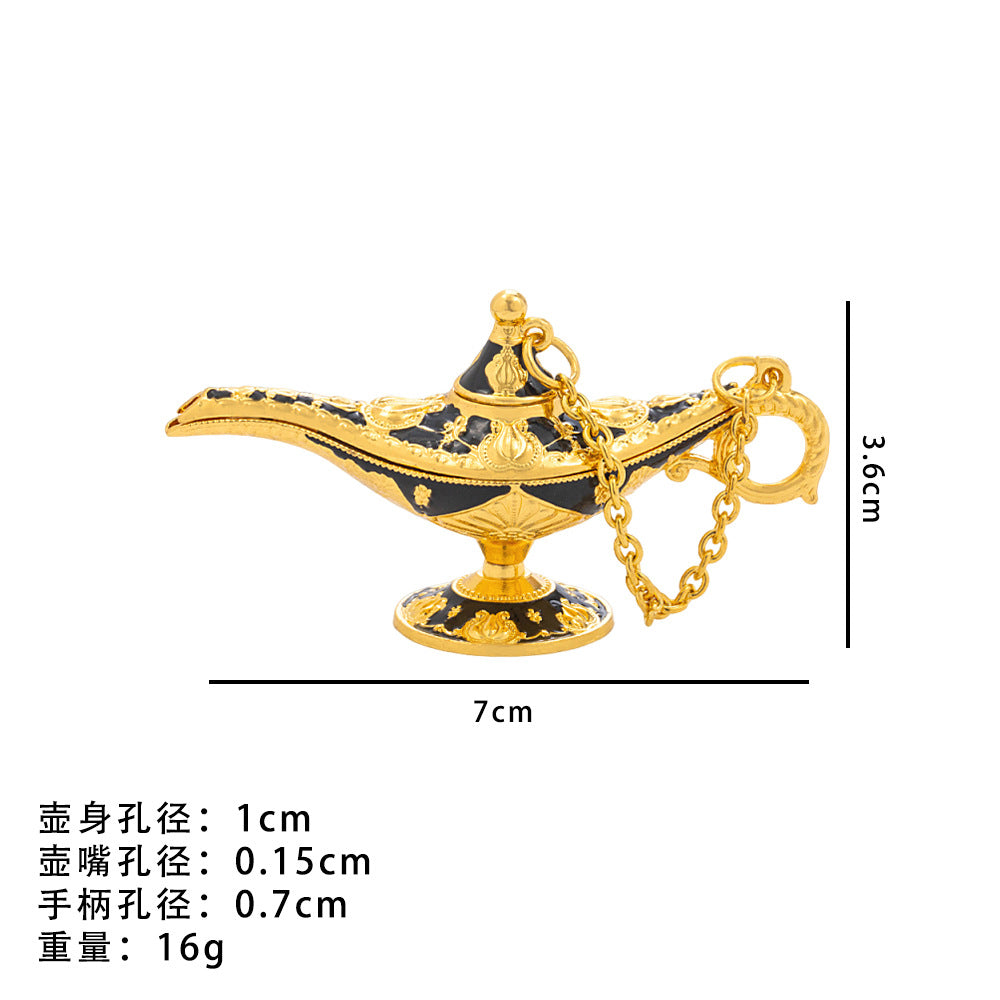 Cross-Border Hot Item Xiyin Aladdin's Magic Lamp Small Alloy Decorative Ornaments Crafts Pattern Magic Lamp