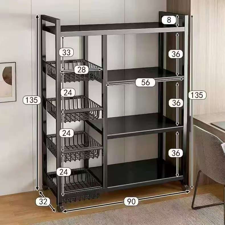 Kitchen Vegetable Basket Floor-standing Storage Rack Multi-layer Storage Vegetable and Fruit Rack Multi-functional Household Storage Basket