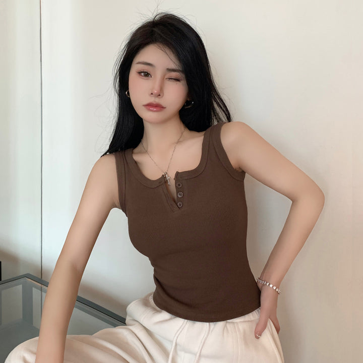 Sweet Trendy Strapless Women Summer Sports Small Vest French Premium Sleeveless Top