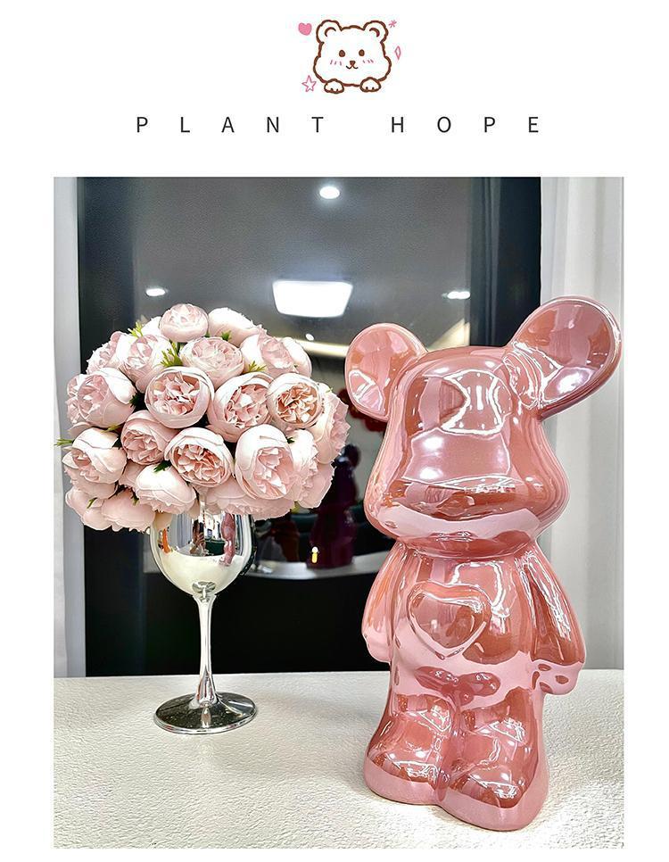Chinese Style Violent Bear Ornament High-end Ceramic Living Room Entrance TV Cabinet Wine Cabinet Money Box Home Decoration Gift