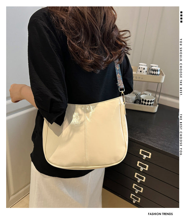 2025Summer New Women's Bag Simple Fashion Single Shoulder Bag European and American Trendy Women's Crossbody Bag Commuter Tote Bag
