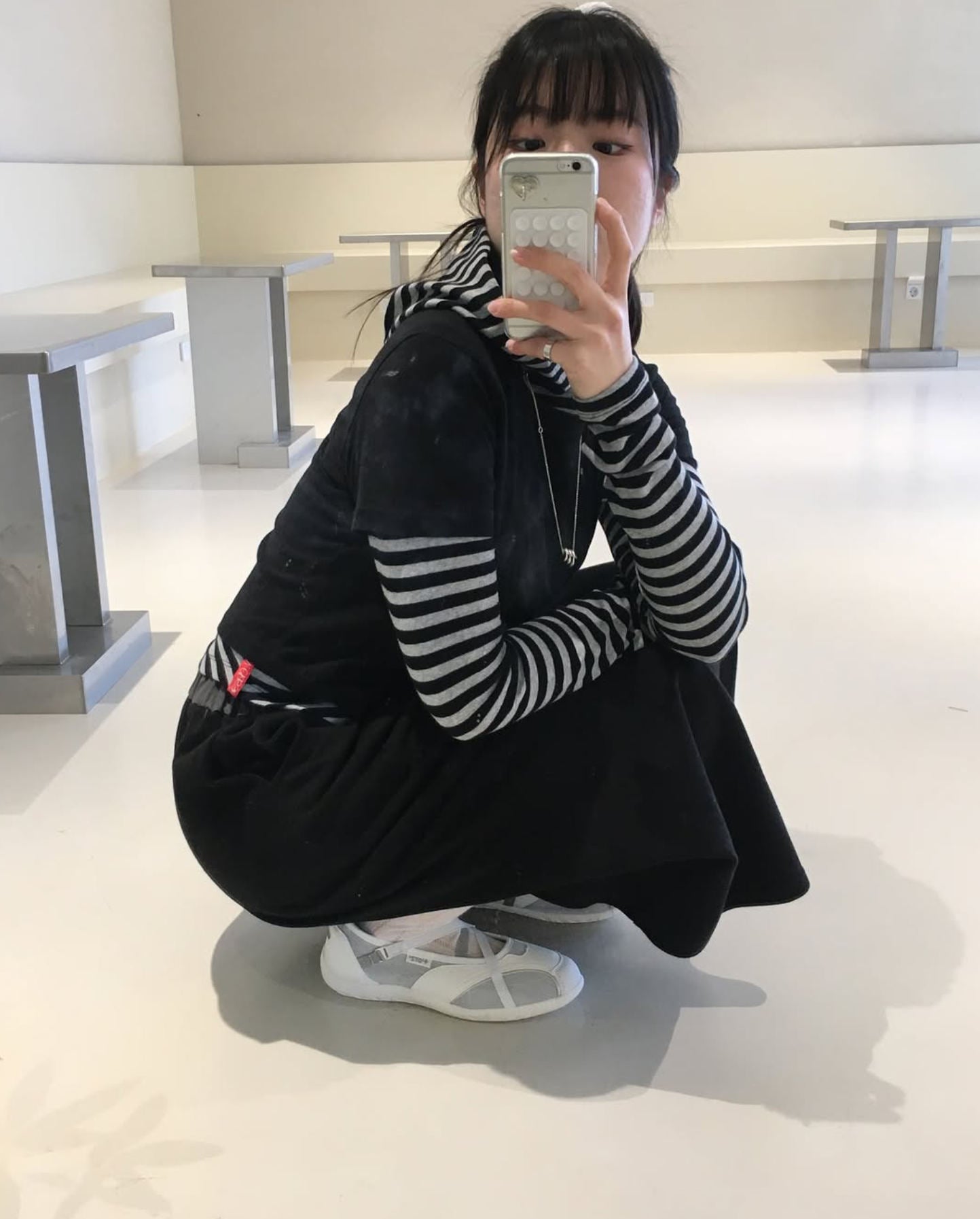 Pre-Sale】2025New Autumn Korean Dongdaemun Tian Xiwei Same Style Striped Hooded Sweatshirt TS16771