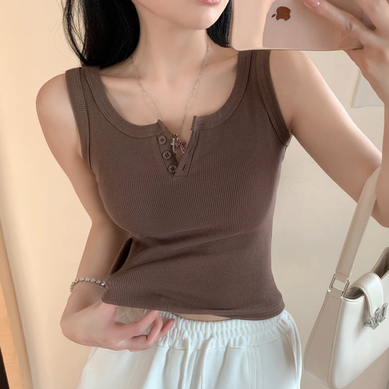 Sweet Trendy Strapless Women Summer Sports Small Vest French Premium Sleeveless Top