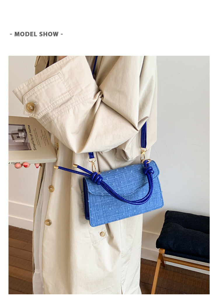 Simple Solid Color Trendy Fashionable Handbag2025Summer New Casual Elegant Single Shoulder Crossbody Small Square Bag for Women