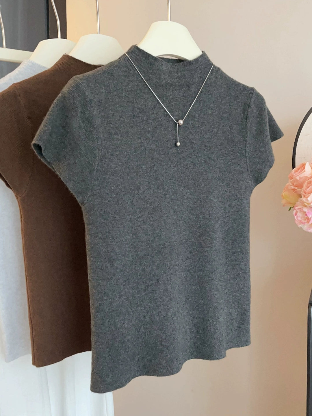 Design Short Sleeve Women New Versatile Slim Fit Slimming Top