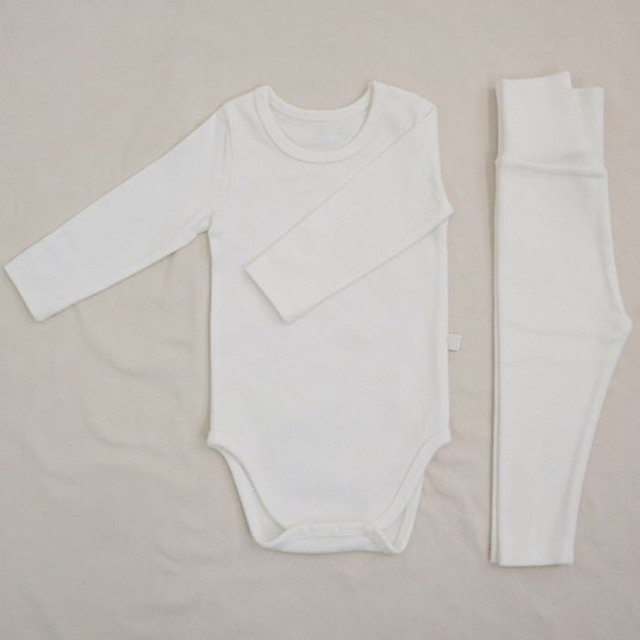 Baby Romper Spring and Autumn a High-Waist Belly Protection Pants Set Baby Spring and Autumn Triangle Romper Bodysuit Jumpsuit