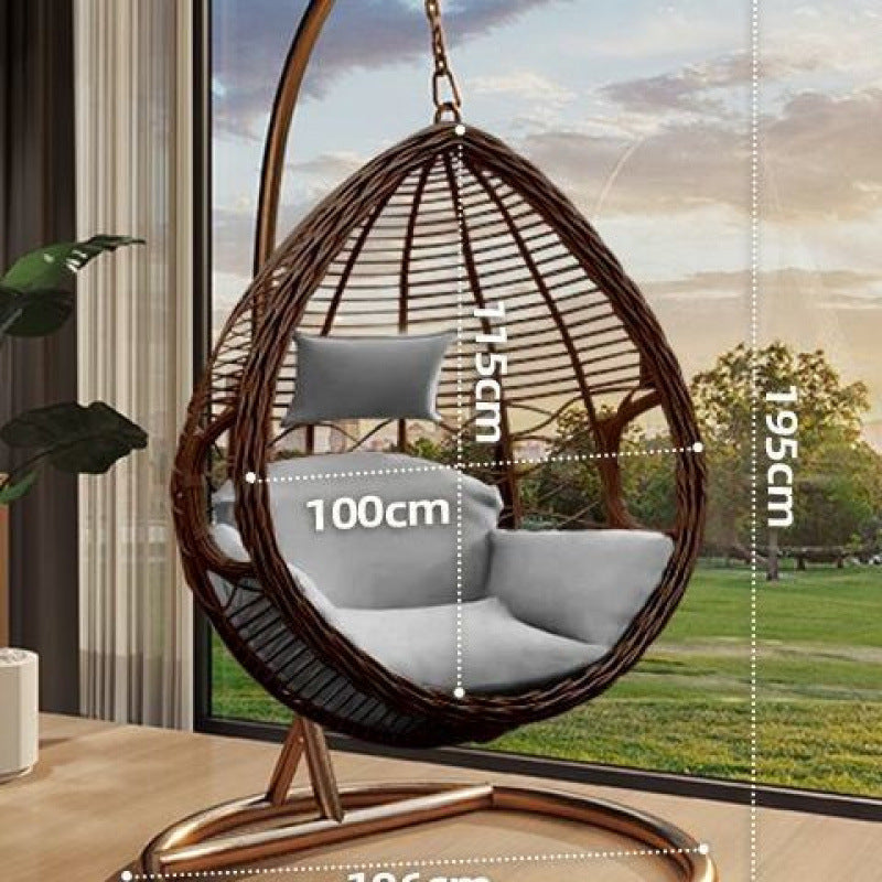 Outdoor Hanging Basket Chair Swing Courtyard Double Hanging Chair Home Balcony Indoor Internet Celebrity Bird's Nest Hammock Rattan Chair Rocking Chair
