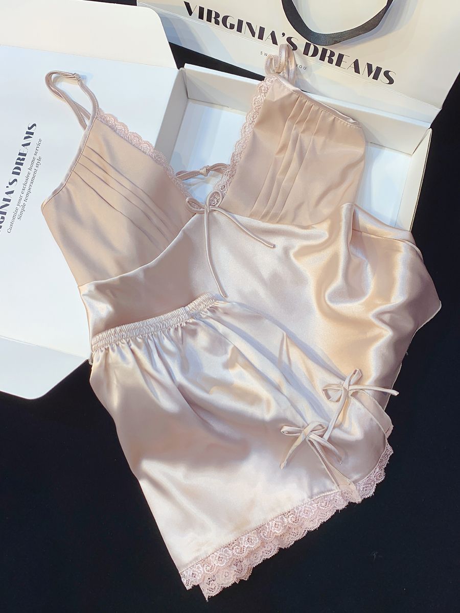 Summer Sexy Pajamas Women's Strapless Shorts Set Premium Feel Back Design Sweet Home
