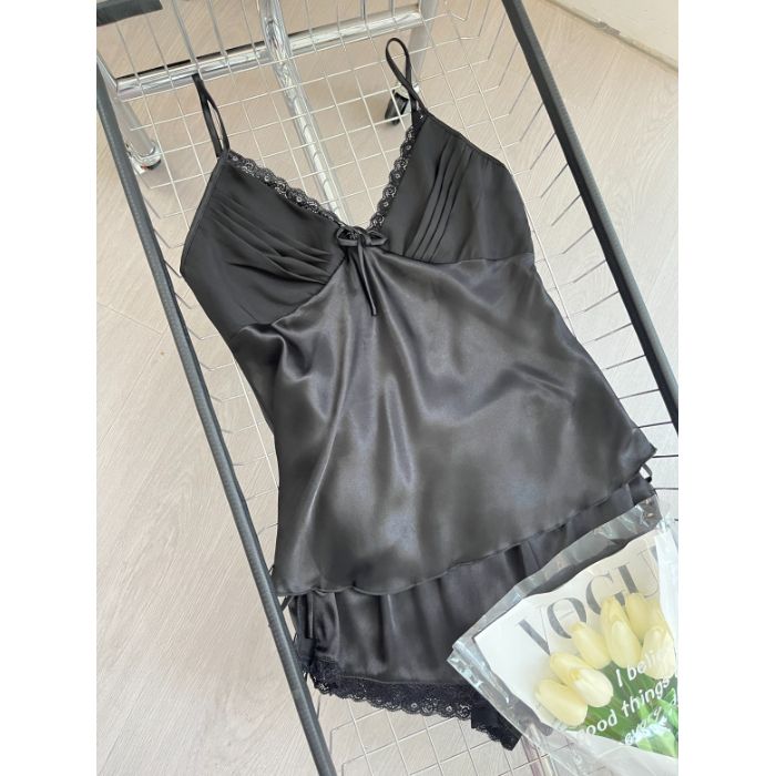 Summer Sexy Pajamas Women's Strapless Shorts Set Premium Feel Back Design Sweet Home