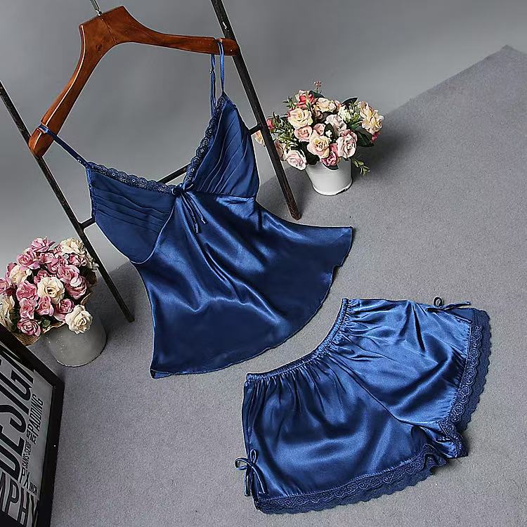 Summer Sexy Pajamas Women's Strapless Shorts Set Premium Feel Back Design Sweet Home