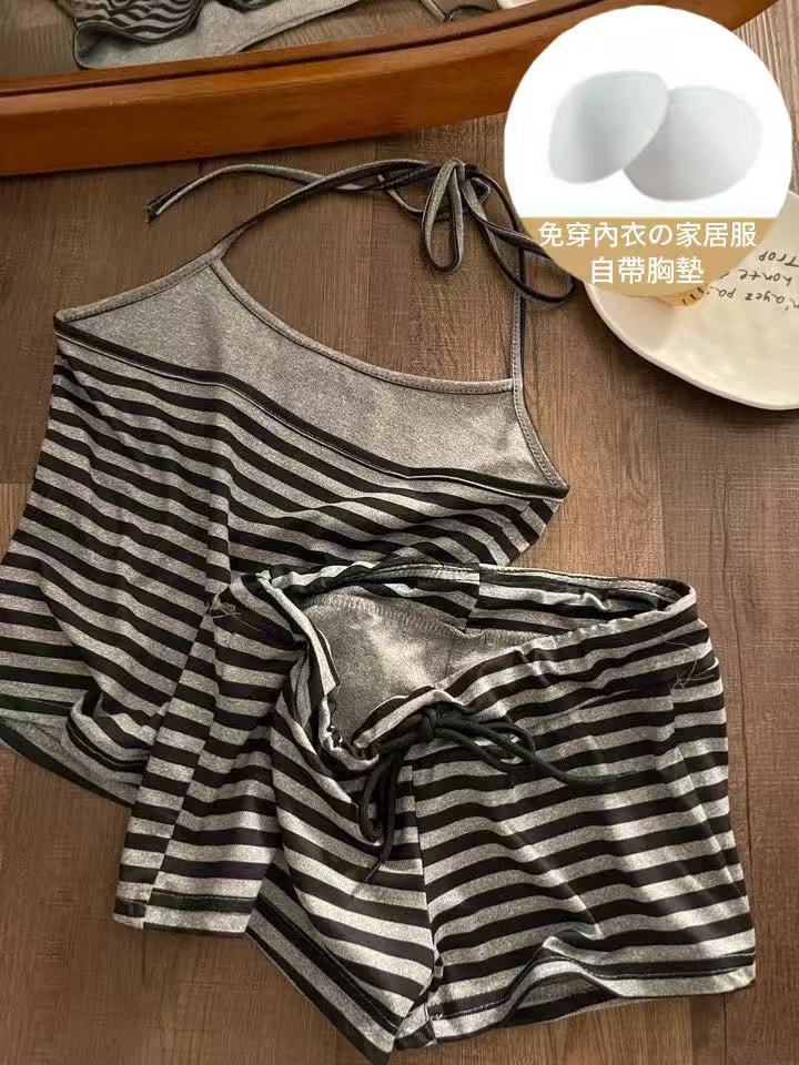 Summer Trendybm Slim Fit Padded Hang Strapless Shorts Set