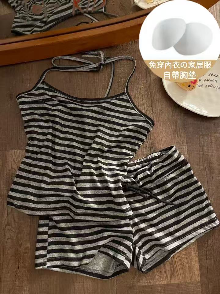 Summer Trendybm Slim Fit Padded Hang Strapless Shorts Set