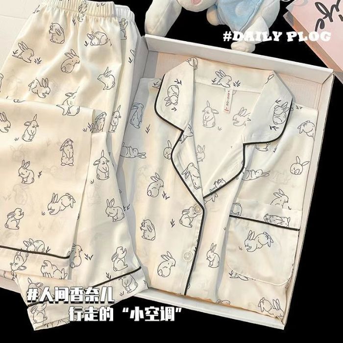 16 Premium Feel Pajamas Women Spring Long Sleeve Cute Student Home Set