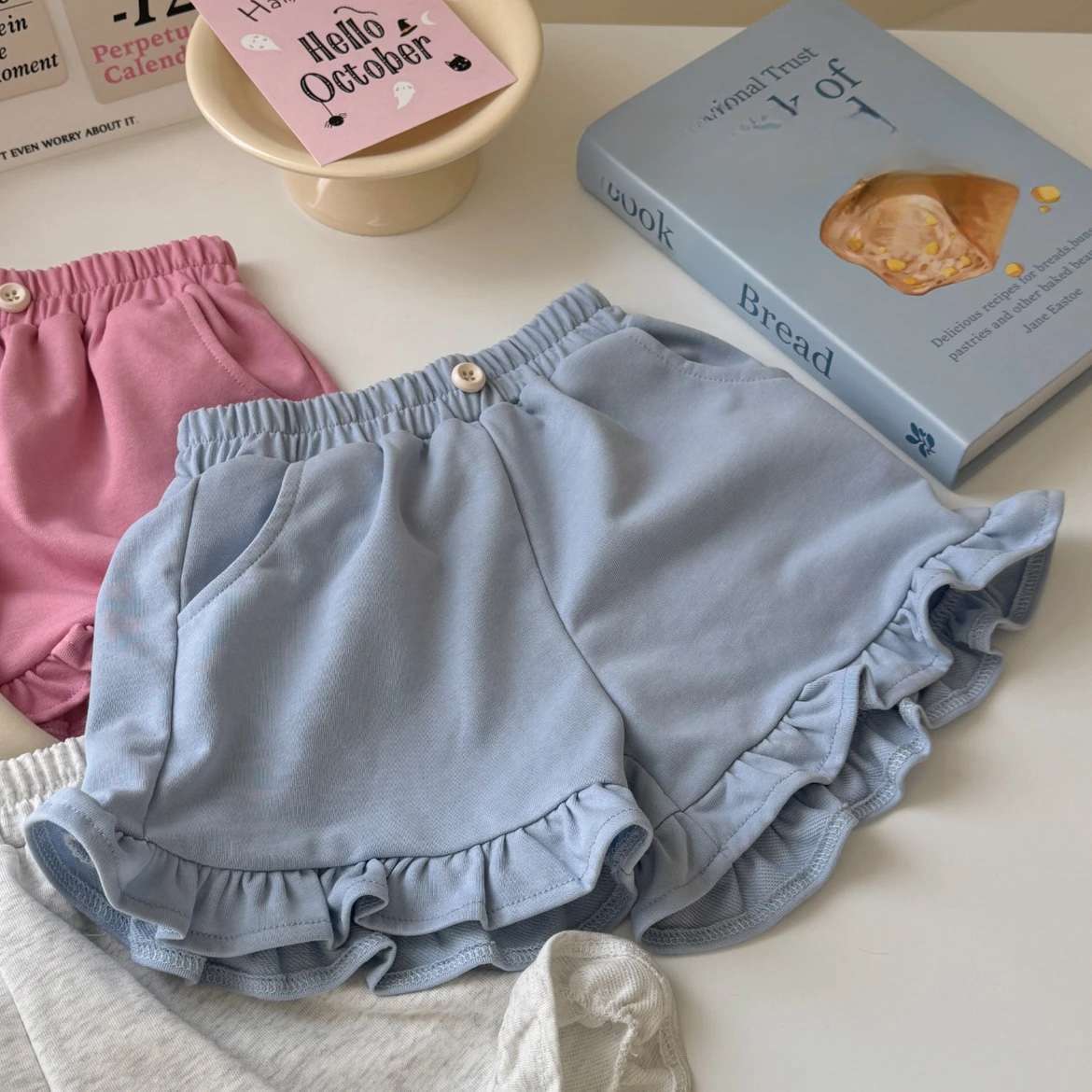 Shorts2024New Style Girls' Summer Outfit Pure Cotton Loose Fit Internet Celebrity Thin Fashionable Versatile Girl's Lace Pants