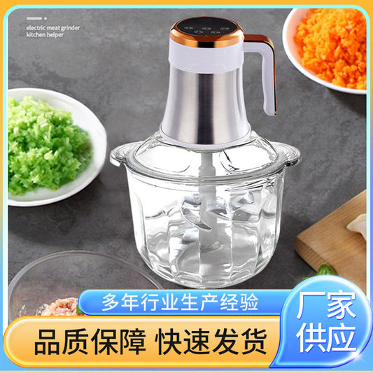 Household Electric Meat Grinder Kitchen Convenient Vegetable Chopper Meat Mincer Blender Manufacturer Supply Visual Glass Food Processor