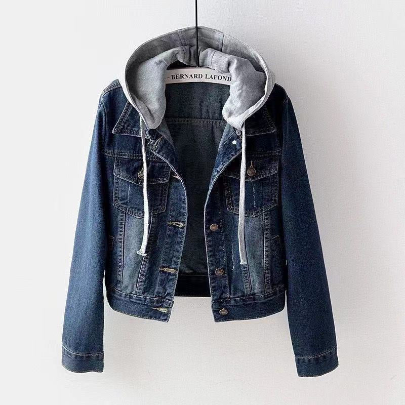 In-stock Short Cotton Jacket2025Winter Fleece-Lined New Cotton Jacket Loose Korean Style Denim Fur Collar Thickened Coat for Women