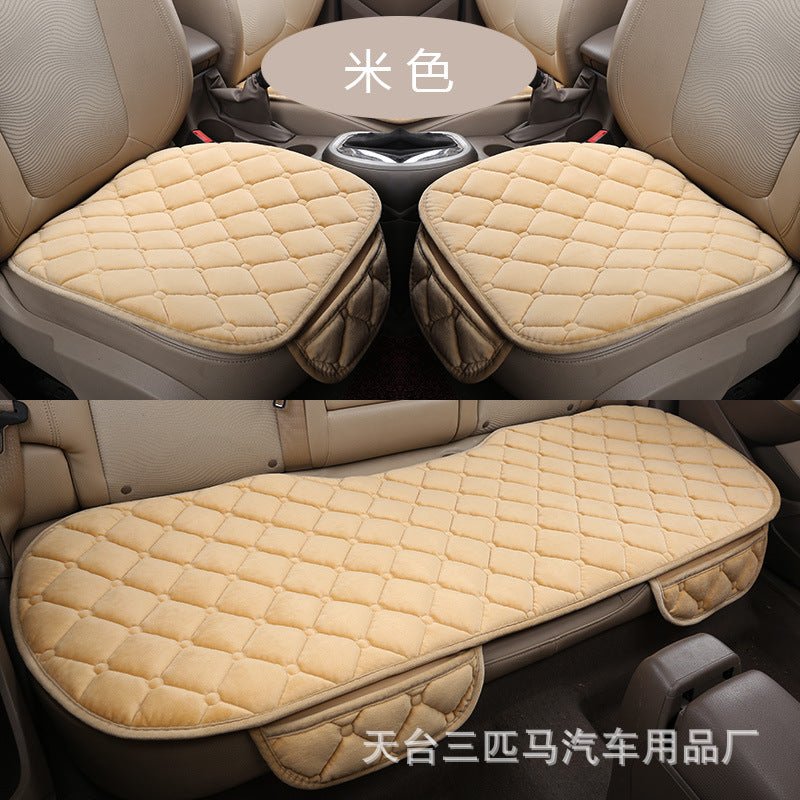 NS 99__h Thickened Warm Car Seat Cushion – 3-Piece Non-Slip No-Tie Universal Set