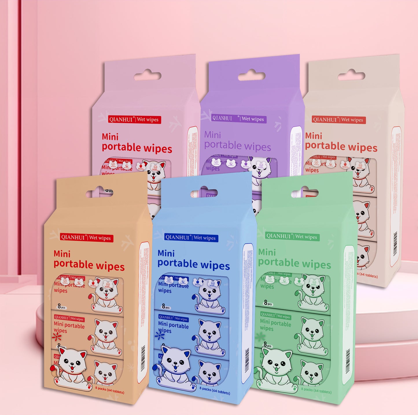 Mini Wet Wipes Small Pack Infant Hand Mouth Children Portable Extractable Cleaning Wipes Mini Baby Wet Tissues