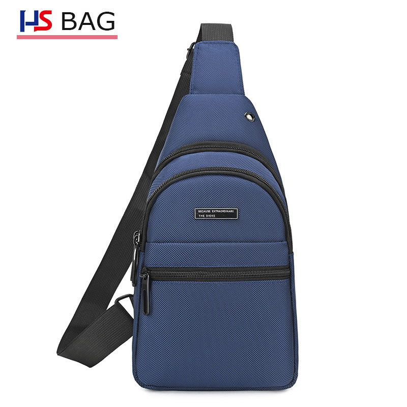 Silk Chest Bag Autumn New Large Capacity Casual Men's Bag Lightweight Simple Water-Resistant Oxford Cloth Crossbody Backpack