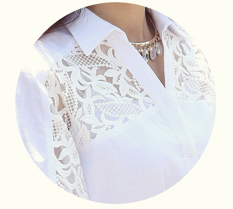 Foreign Trade Southeast Asia Plus Size Fat MM Chiffon Blouse Lace Blouse Loose Five-Quarter Sleeve Short Sleeve Shirt Southeast Asian Style