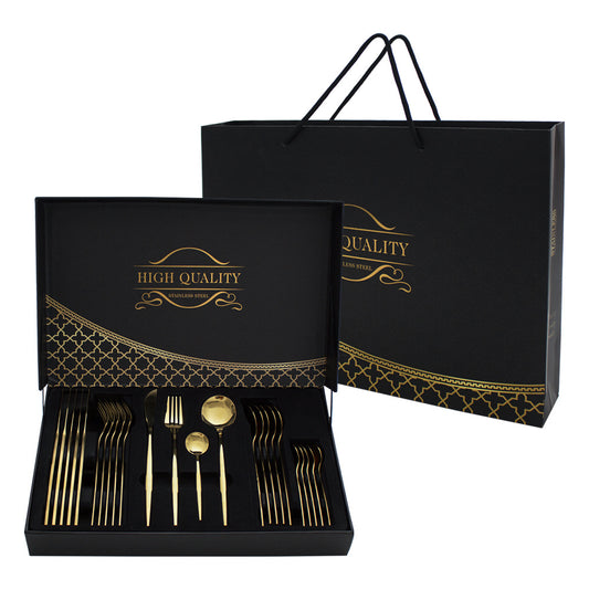 24 pcs stainless steel knife fork and spoon set cutlery set