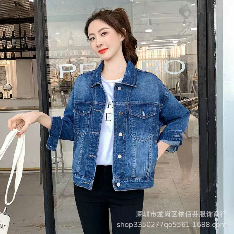 Spring and Autumn Foreign Trade Cross-Border Women's Denim Shirt Trendy Brand Korean Version Street Style Denim Top Women's Export Miscellaneous Denim Jacket