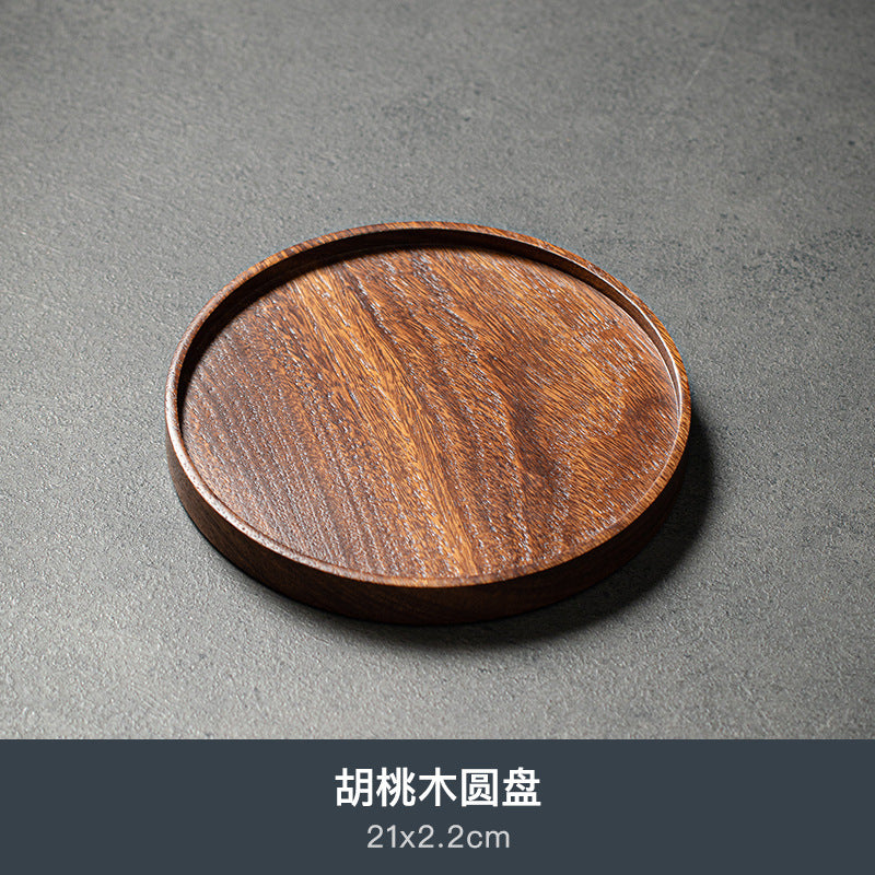 Walnut Tea Tray Minimalist Dry Tea Tray Cup Storage Tray Chinese Style Candy Dessert Fruit Tray Tea Room Tea House Wholesale