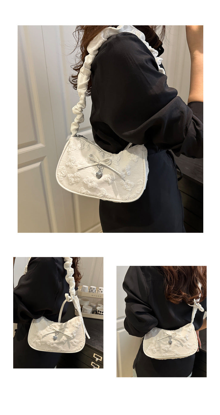 French Niche Bag for Women2025Summer New Fashion ins Sweet Cool Girl Versatile Fashion Single Shoulder Bag Underarm Bag