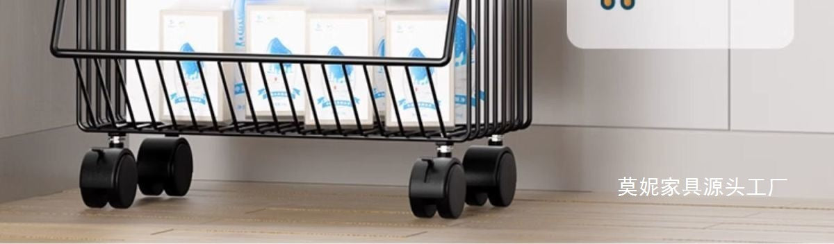Kitchen Storage Rack Multi-layer Floor-standing Fruit Vegetable Household Mobile Trolley Toy Basket Organizer