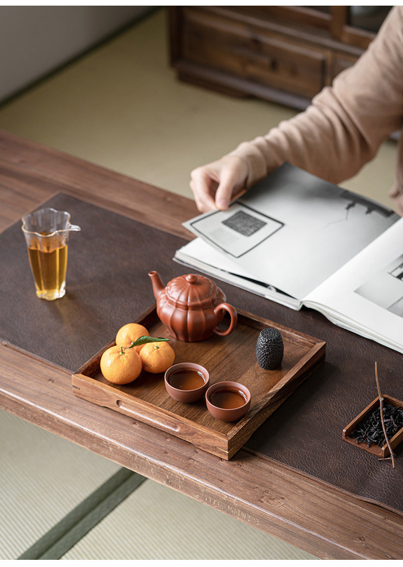 Walnut Tea Tray Minimalist Dry Tea Tray Cup Storage Tray Chinese Style Candy Dessert Fruit Tray Tea Room Tea House Wholesale