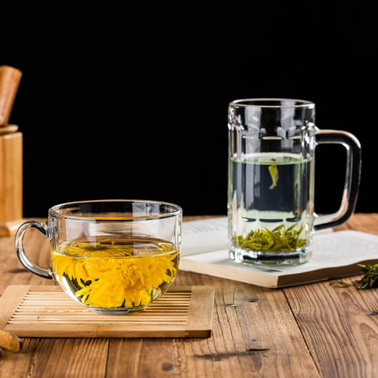 Transparent Glass Cup Heat-Resistant Large Thickened Tea Cup with Handle Beer Cup Without Lid Bar Gift Customizable logo