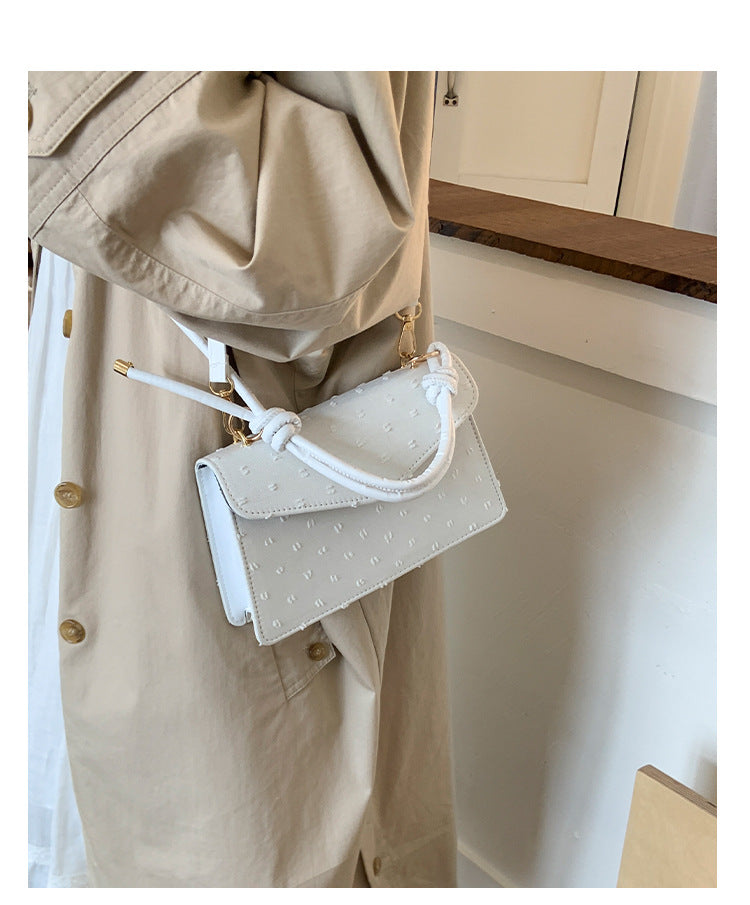 Simple Solid Color Trendy Fashionable Handbag2025Summer New Casual Elegant Single Shoulder Crossbody Small Square Bag for Women