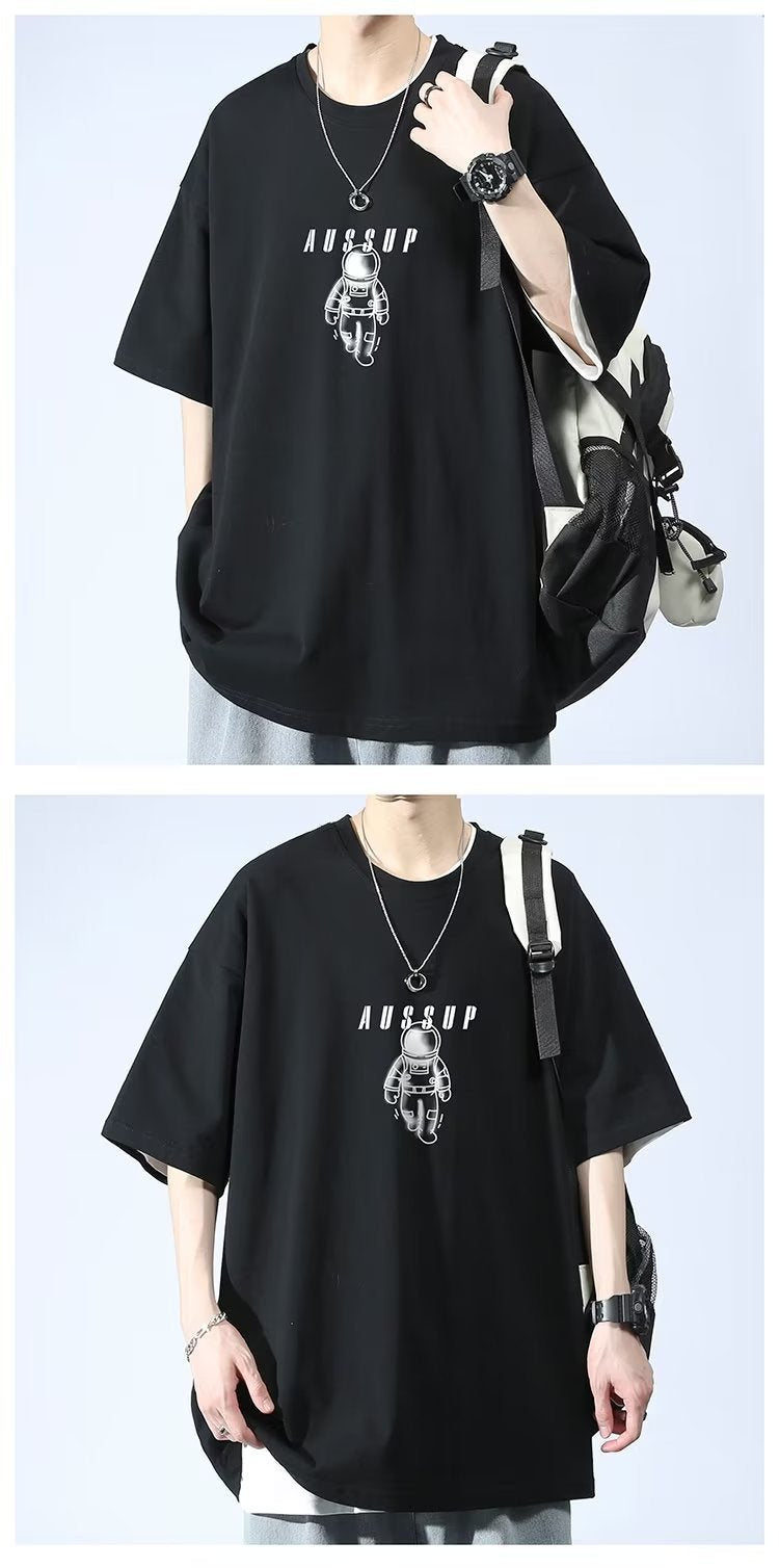 Summer New Short Sleeve Loose t T-shirt Men Fashion Brands Casual Half Sleeve Trendy T-shirt Bottoming Shirt Half Sleeve Shirt