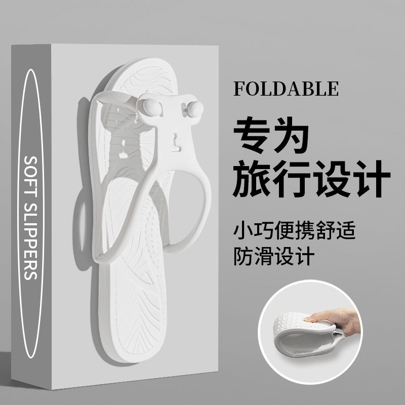 Foldable Travel Slippers for Women, Hotel Business Trip, Home Bathroom, Couple's One-Word Slippers, Portable Travel Slippers for Men