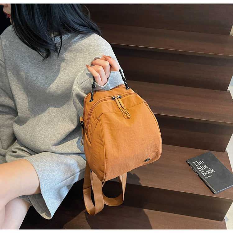Cross-Border New Japanese Style Shell Small Backpack for Women, Commuting Versatile Crossbody Shoulder Bag, Fashionable Casual Mini Backpack